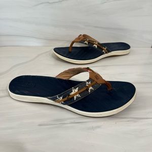 Sperry USA America Red White Blue Flip Flop Sandals Size 8 Medium